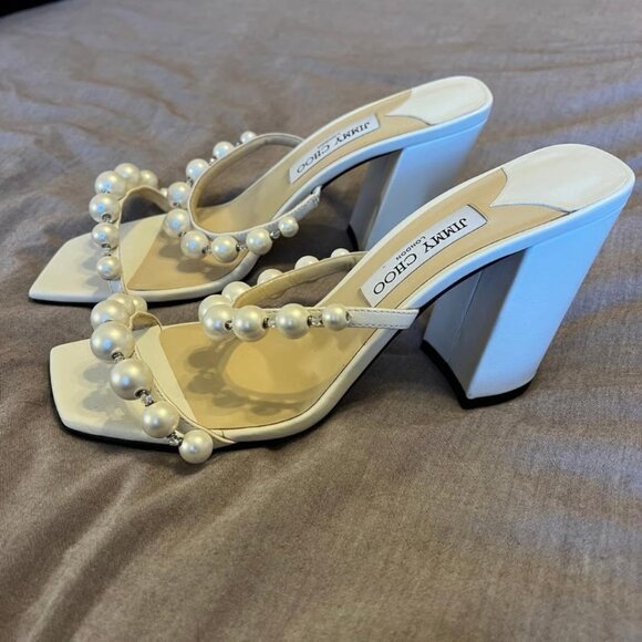 Jimmy Choo Shoes - Jimmy Choo Women's White and Cream Sandals